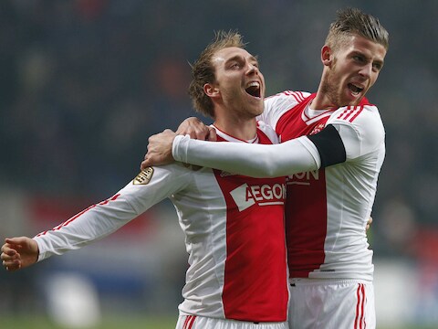 Christian Eriksen (l).