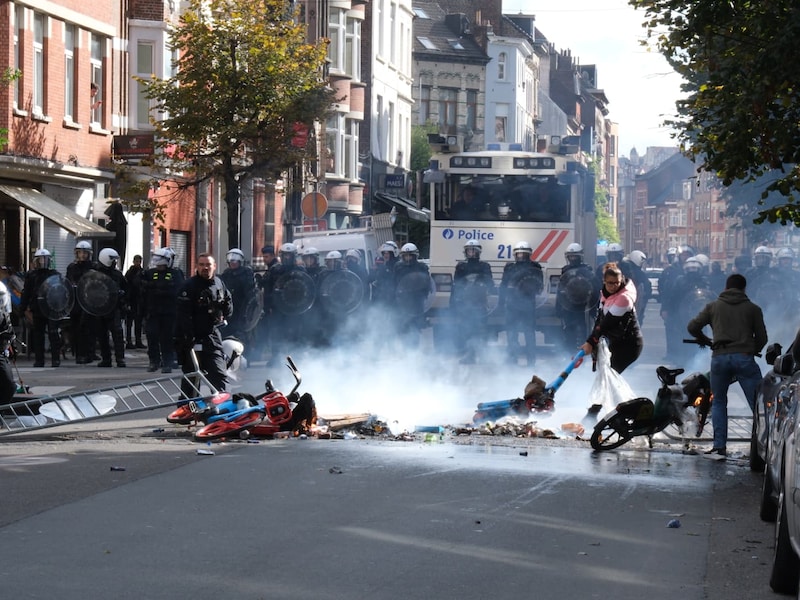 Rellen tijdens scholierenprotest in Brussel.