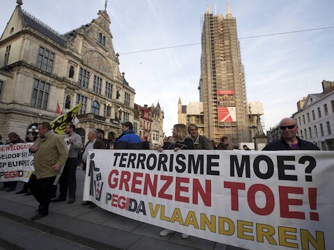 Pegida betoogde op 13 april in Gent.
