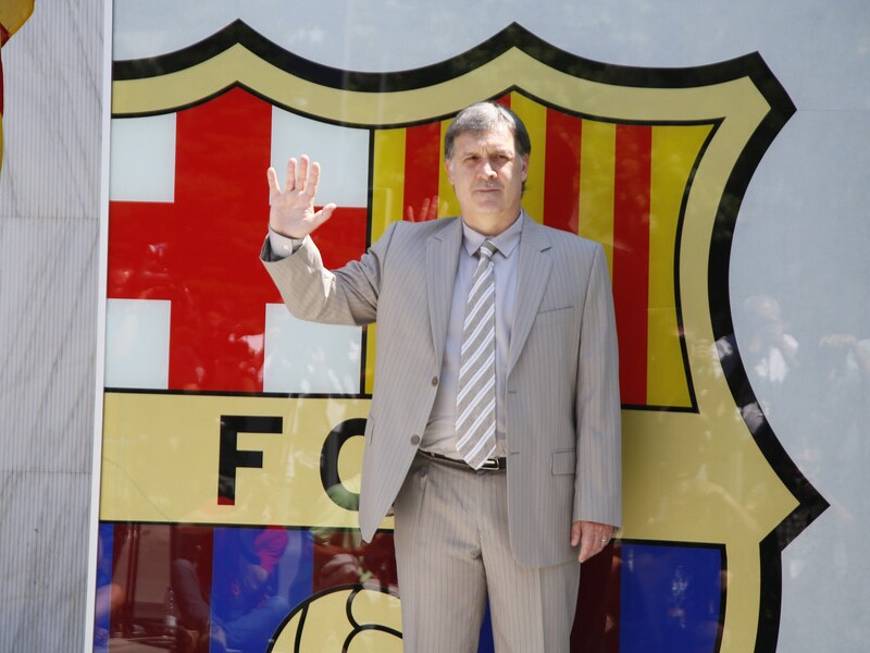 Gerardo Martino bij zijn officiële voorstelling