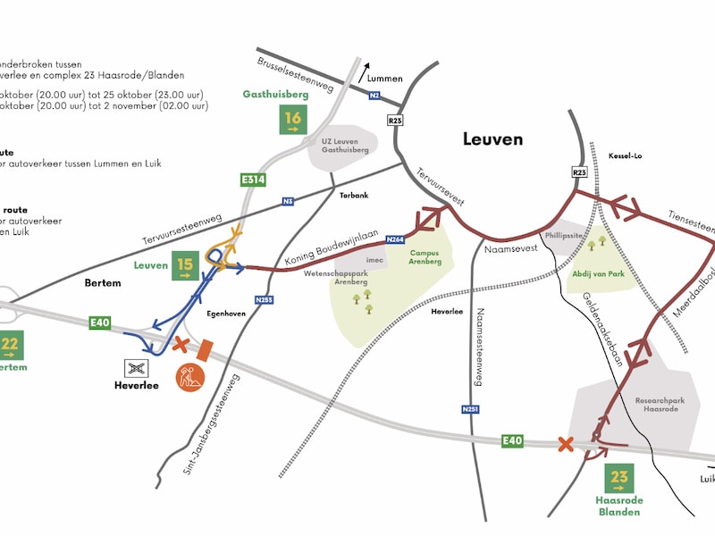 Het plan van de omleidingen