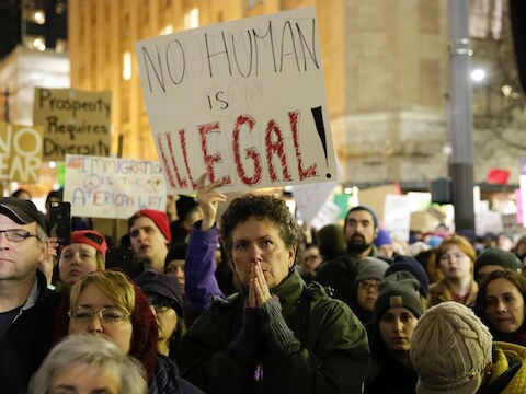 Protesten in Seattle tegen het inreisverbod van Trump.