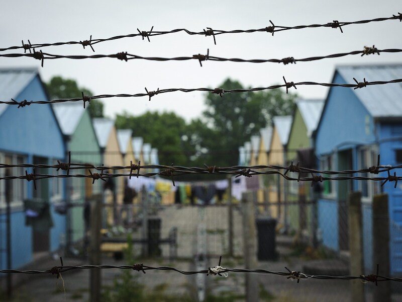 Een opvangcentrum voor migranten in Hongarije