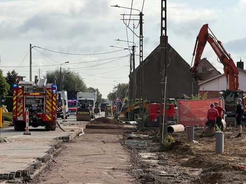 Langs de Oeselgemstraat in Wakken (Dentergem) ontstond een gaslek bij graafwerken