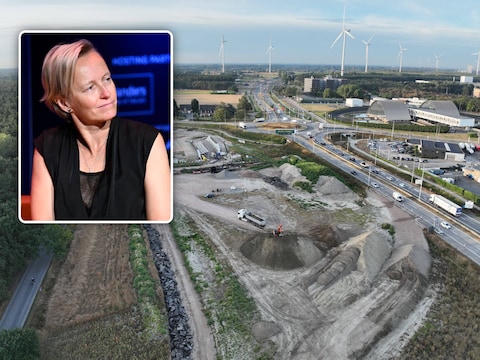 De werken aan de Cosmorotonde op de R4, Inzet: Minister Annick De Ridder 