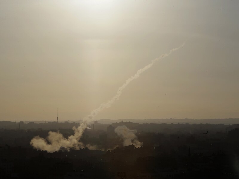 Archiefbeeld van een raketaanval vanuit Gaza op 9 augustus.