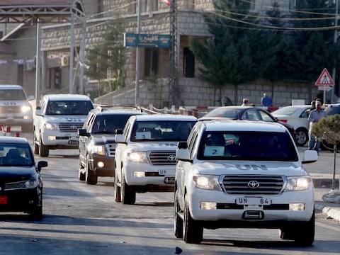 VN-konvooi eerder vandaag in Libanon.