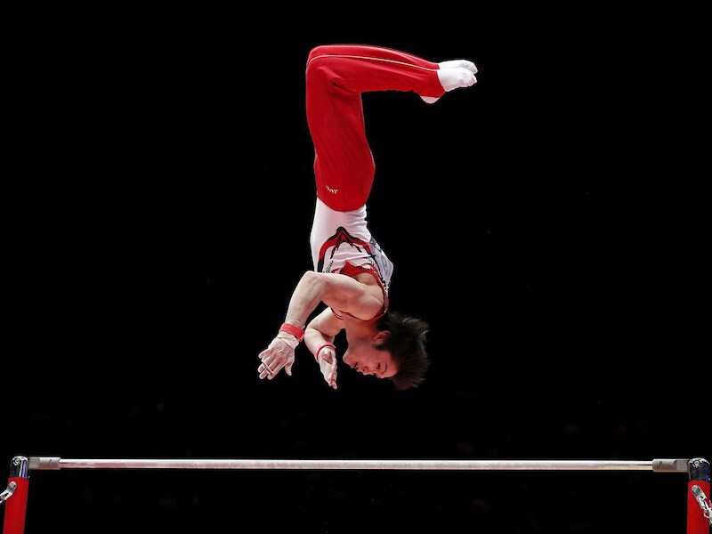 Uchimura in actie op de wereldkampioenschappen turnen