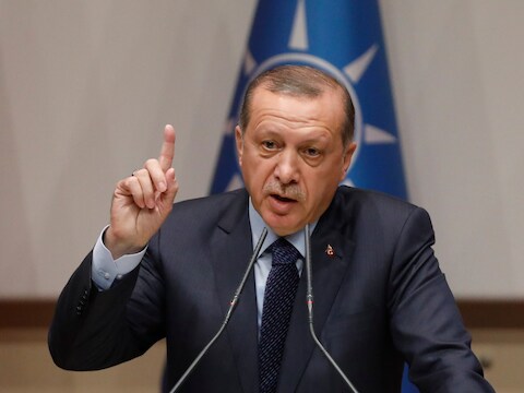 President Erdogan sprak vandaag tijdens een ceremonie van de AKP-partij in Ankara.