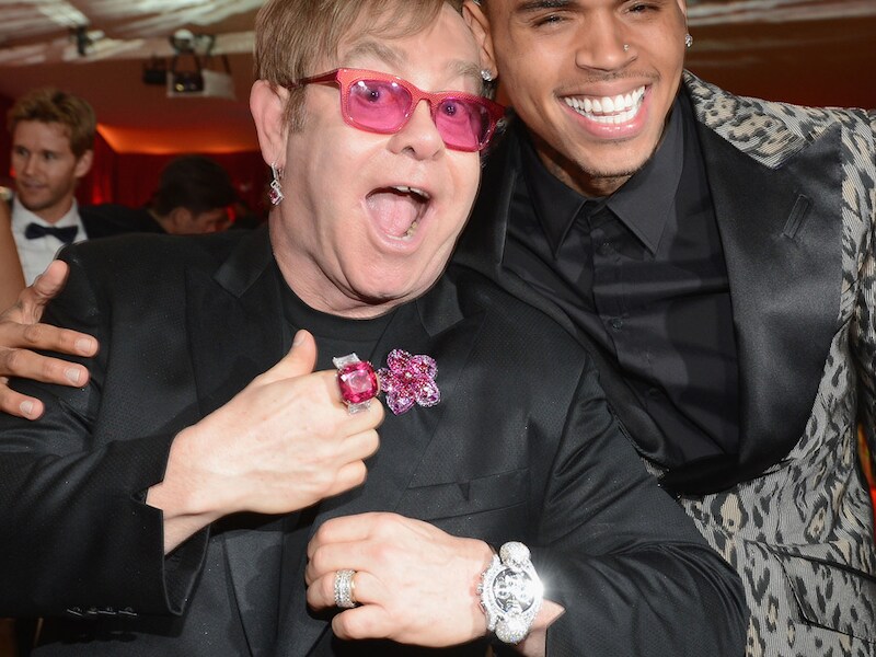 Chris Brown met Elton John.