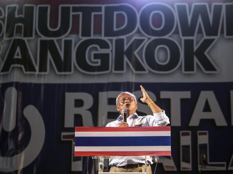 Vandaag organiseerde oppositieleider Suthep Thaugsuban opnieuw een protestmars.