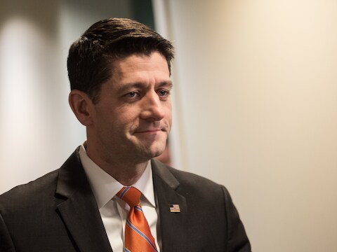 Voorzitter van het Huis van Afgevaardigden, Republikein Paul Ryan.