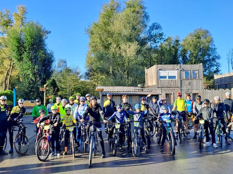 De vernieuwde mountainbikeroute is zaterdag ingefietst