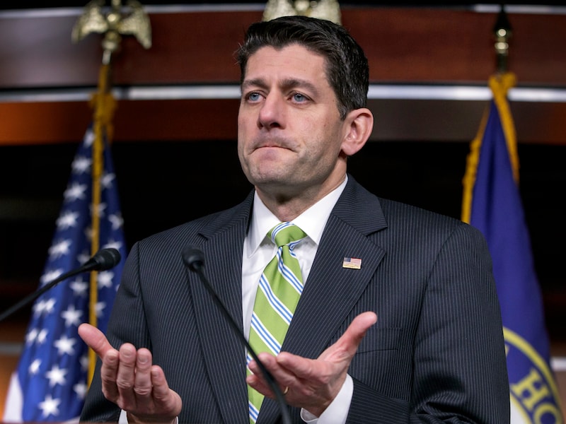 Paul Ryan blijft met lege handen achter.