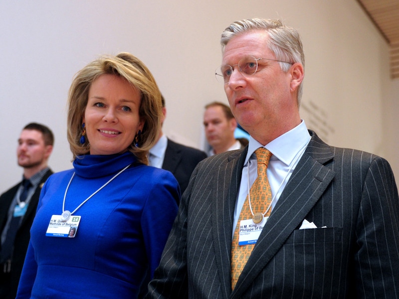 Koning Filip en koningin Mathilde, vandaag in Davos.
