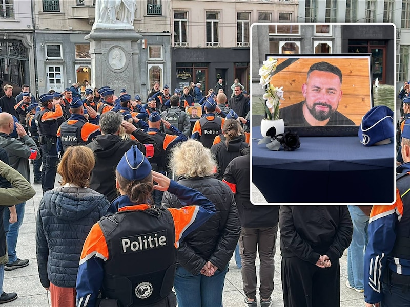 Minuut stilte door Gentse politie., Inzet: Nordine El Talbi (41).