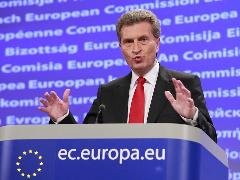 Eurocommissaris voor Energie Günther Oettinger.