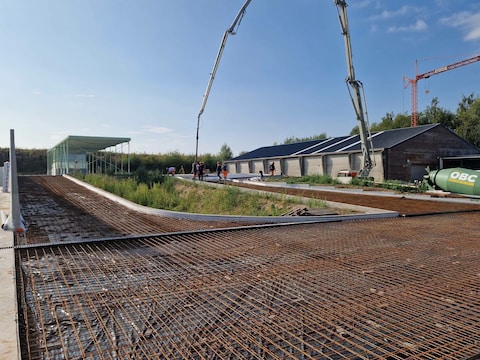 De werken aan het containerpark zijn hervat.