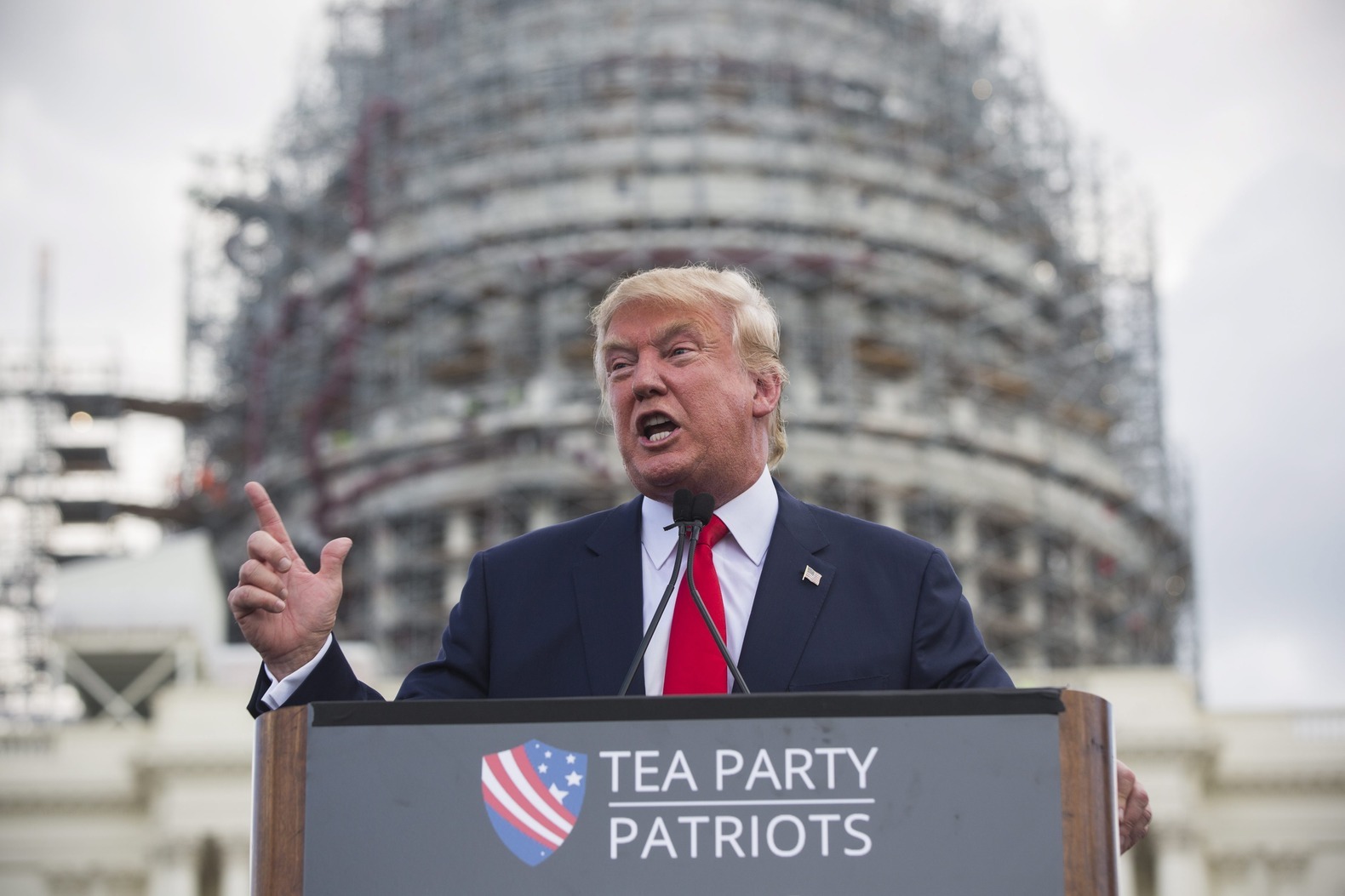Donald Trump woensdag bij een rally in Washington