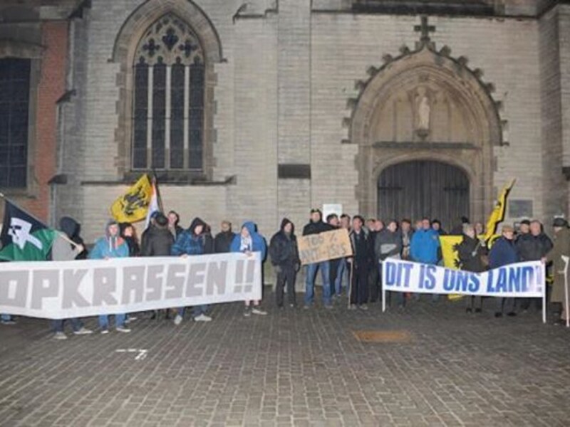 Beeld van een eerdere betoging van Pegida in Sint-Niklaas.
