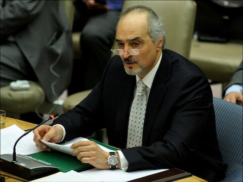 Bashar Ja'afari, ambassadeur voor Syrië bij de Verenigde Naties.