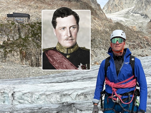 Een berghut is vernoemd naar Albert I (inzet). Gabriël zag die deze zomer tijdens een bergtocht.
