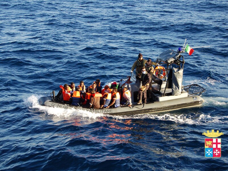De Italiaanse marine verspreidde deze foto.