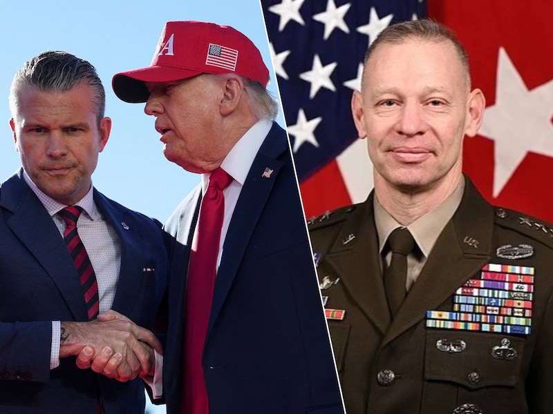 Defensieminister Pete Hegseth met president Donald Trump / De ontslagen luitenant-generaal Brett Sylvia.