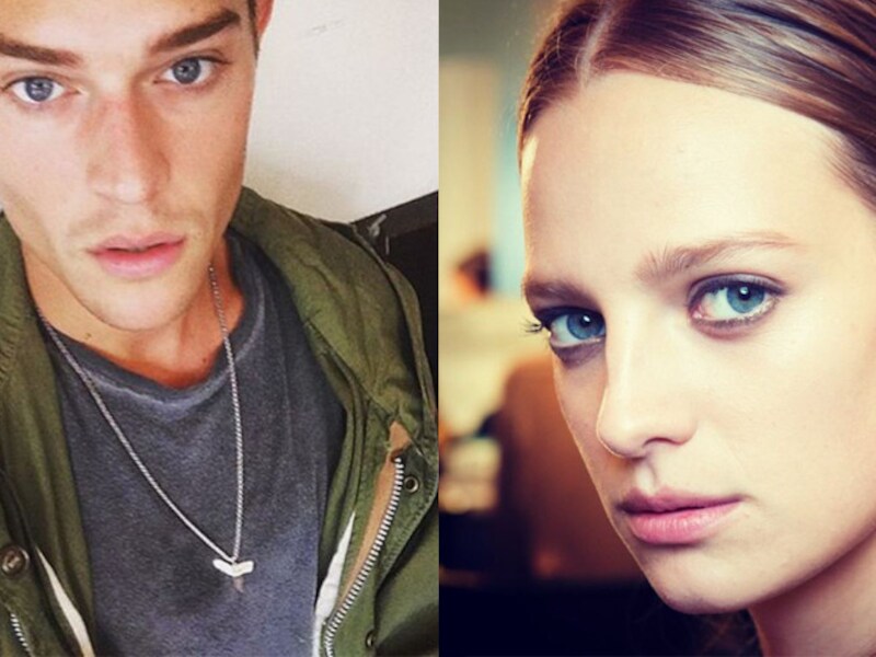 Belgische modellen Cesar Casier en Ine Neefs.