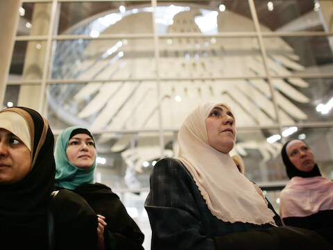 Moslima's te gast in de Reichstag.