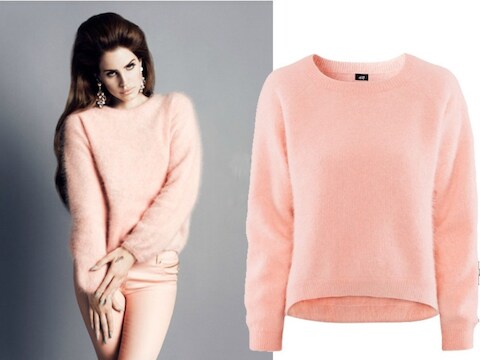 Lana Del Rey in angorawollen trui