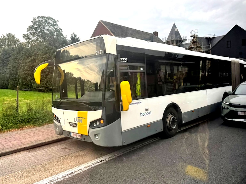 Een gelede bus werd maandag op de Zandstraat, vlak bij de kerk in Zoersel, aangereden door een camionette. Eén persoon raakte lichtgewond.
