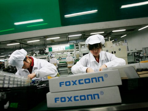 Een fabriek van Foxconn in China.