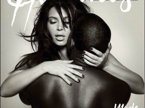 Kanye en Kim op de cover van het Franse magazine 'Officiel Hommes'