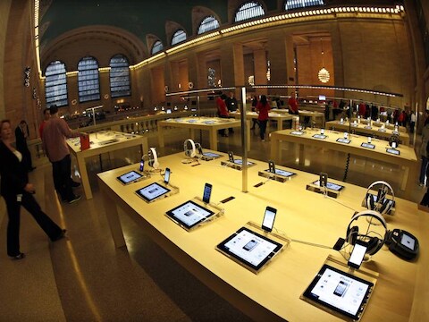 Een Applestore in het New Yorkse Grand Central Station.