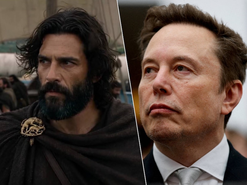 Beeld van Elon Musks AI-versie van ‘The Odyssey’, gemaakt met Grok Imagine / Miljardair Elon Musk.