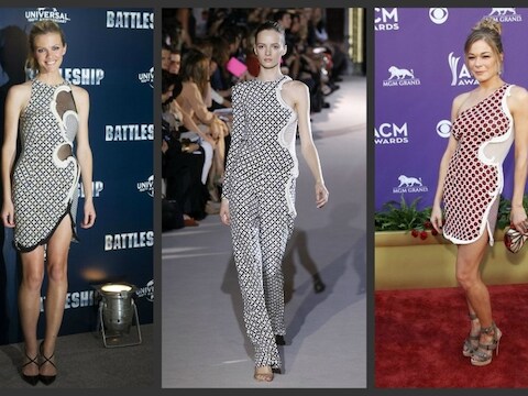 Brooklyn Decker, een model op de catwalk in Parijs en LeAnn Rimes