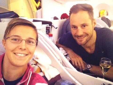 Kirsten Flipkens en Tom Boonen samen op weg naar Doha