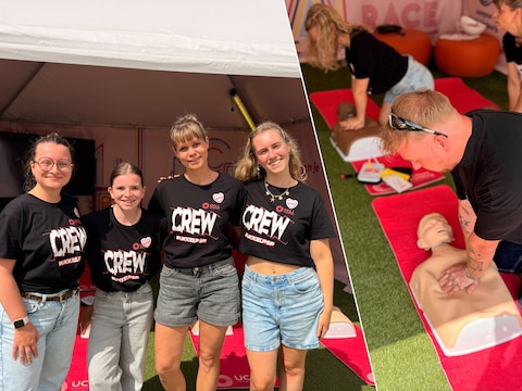 Ambulance-race als sensibiliseringsactie voor de Pukkelpop-crew.