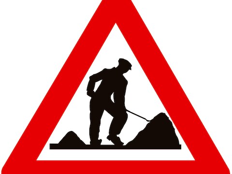 Verkeersbord werken