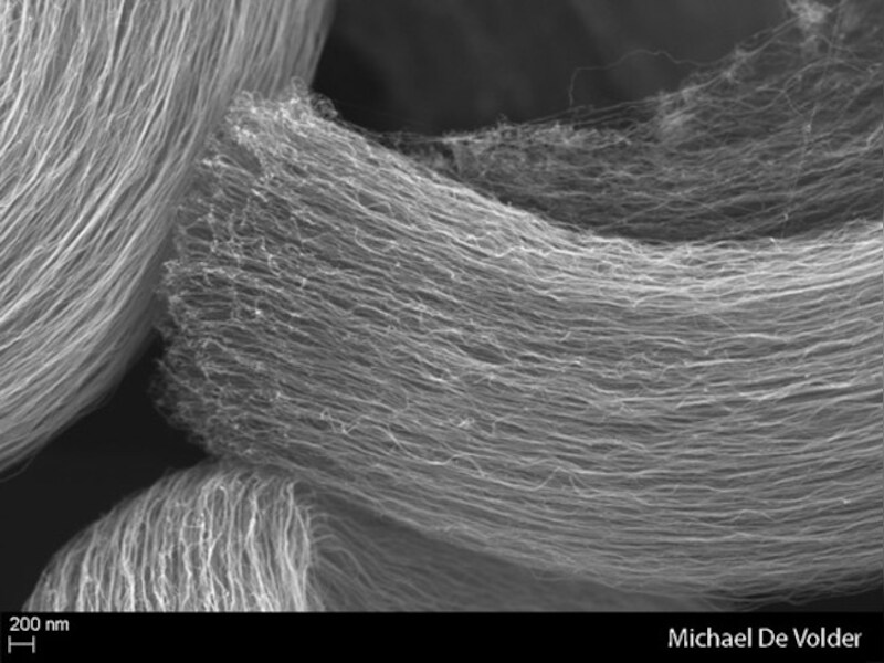 Een microscopisch beeld van een koolstof nanobuisje.