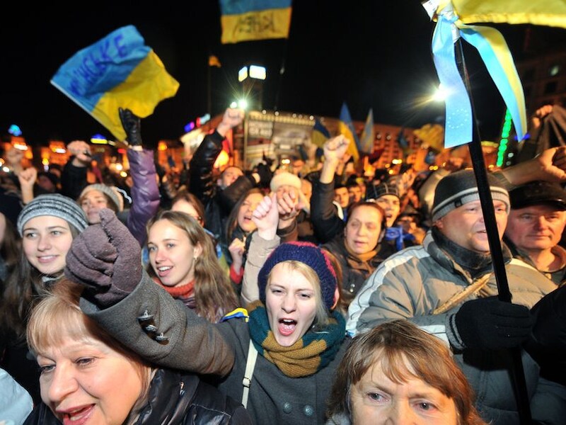 Demonstranten in Kiev.
