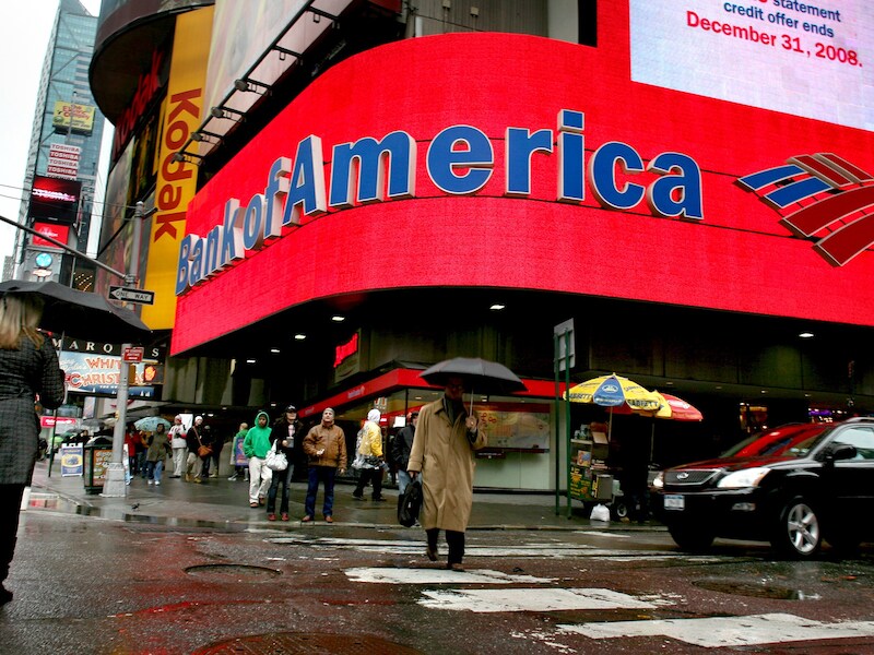 Bank of America op Times Square in New York.