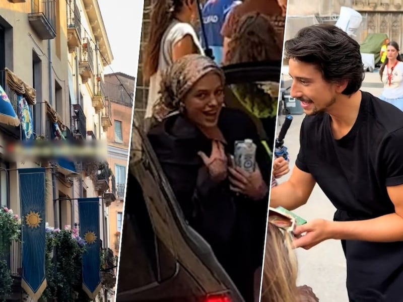 KIJK. Rapunzel loopt door straten van Girona voor opnames liveactionfilm ‘Tangled’