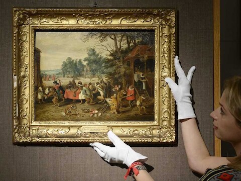 'Tulpenmarkt in Haarlem' van David Teniers.