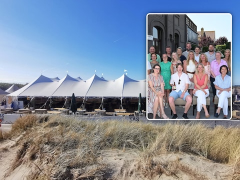 Het tentendorp van Tastoe tussen de duinen in Westende-Bad., Inzet: De persvoorstelling van Tastoe 2026