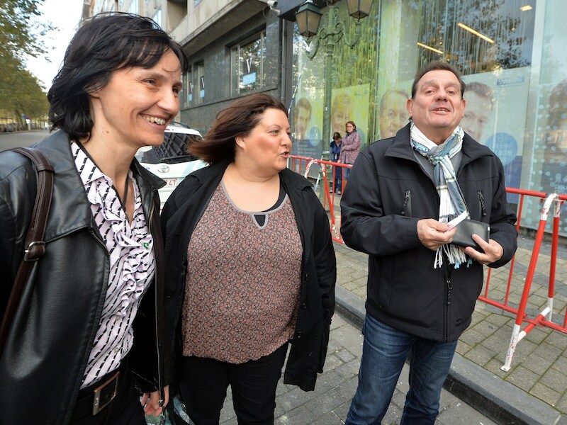 Isabelle Bertrand, Marianne Lerouge en Gerard Husson van ACV-CSC Transcom.