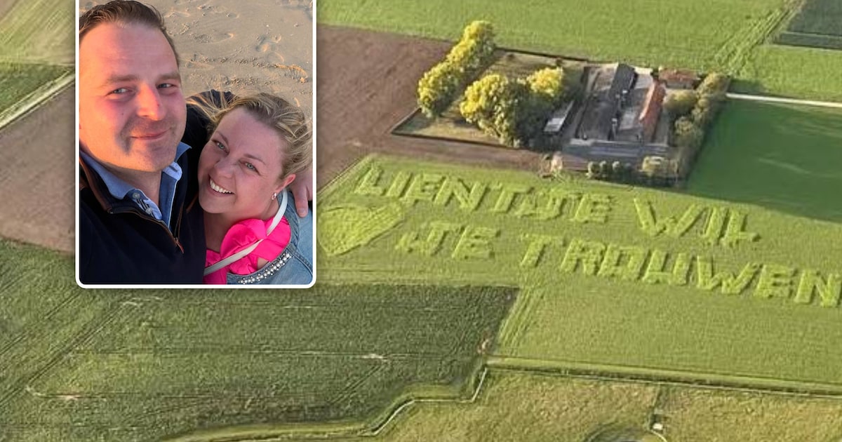 Elien (35) ‘wint’ helikoptervlucht en ziet dan plots boodschap in de velden: “Ze moest het een paar 