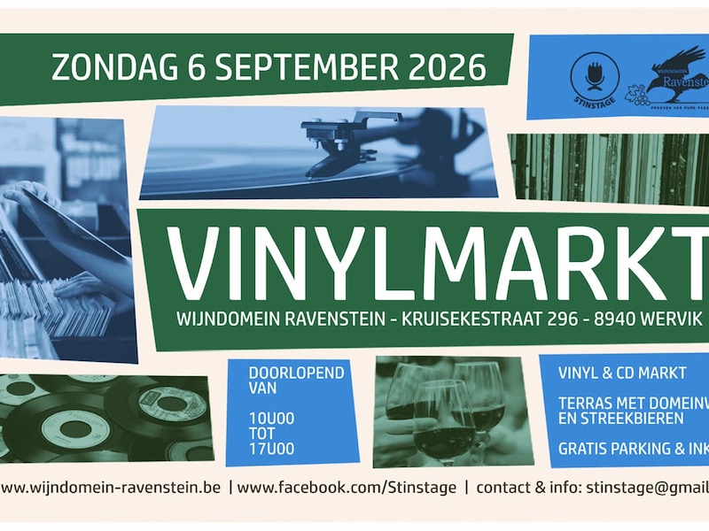 Vinylmarkt keert voor zesde keer terug naar Kruiseke: gratis snuisteren tussen platen, cd’s en verrassende vondsten
