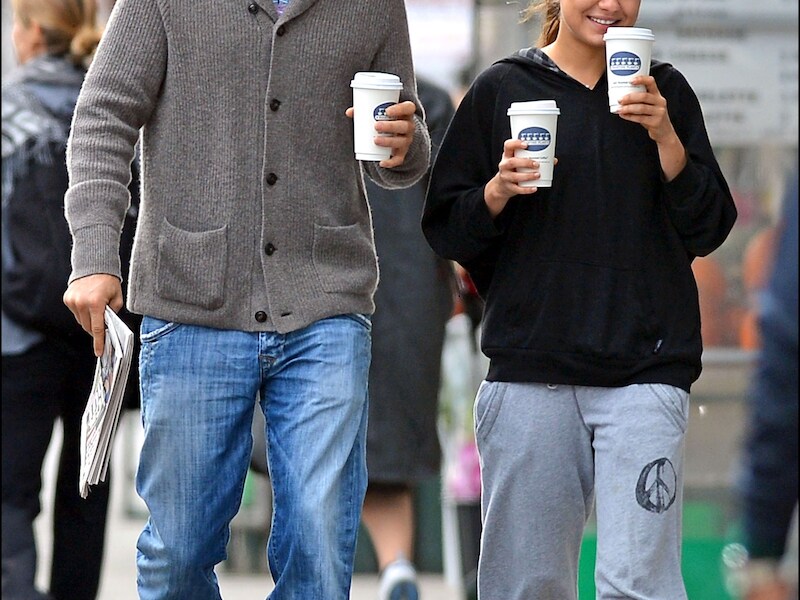 Het verliefde koppeltje Asthon Kutcher en Mila Kunis.